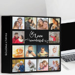Custom 18 Photo Collage Love is a Wonderful Thing Binder<br><div class="desc">Create your own binder to use as a photo album, scrapbook or office organizer. The front cover is printed with 18 of your favourite photos, framing the quote "love is a wonderful thing" which is lettered in decorative calligraphy. The wording on the spine is fully editable, or you can leave...</div>