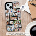 Custom 18 Photo Collage Your Color iPhone 15 Case<br><div class="desc">Carry 18 of your favorite pictures on this custom background color cell phone case with a photo collage different shapes and sizes to accommodate a variety of pictures. The sample is shown on the iPhone 14 model in the Tough case style--other models and case style are available on the ordering...</div>