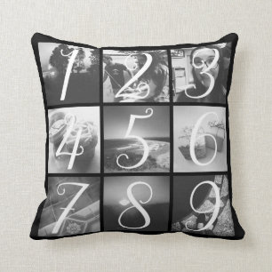 Custom 18 Photo Create Your Own Throw Pillow