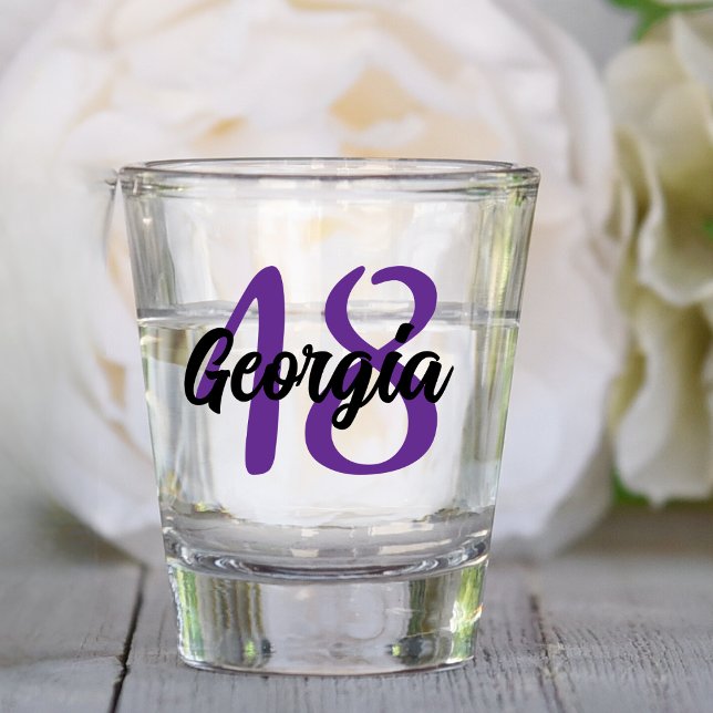 Custom 18th 20th 30th 40th 50th 60th 70th Birthday Shot Glass (Creator Uploaded)