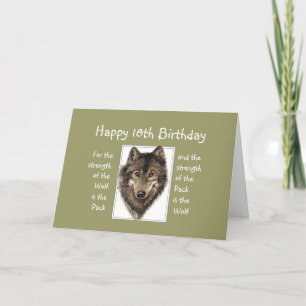 Custom 18th  Birthday Wolf Pack Family Quote Card
