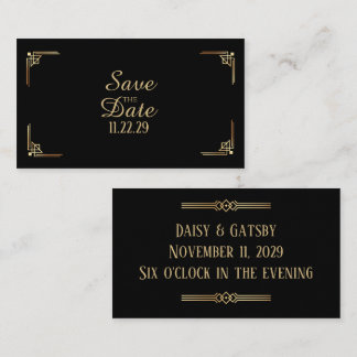 Custom 1920s Art Deco Small Save the Dates Cards