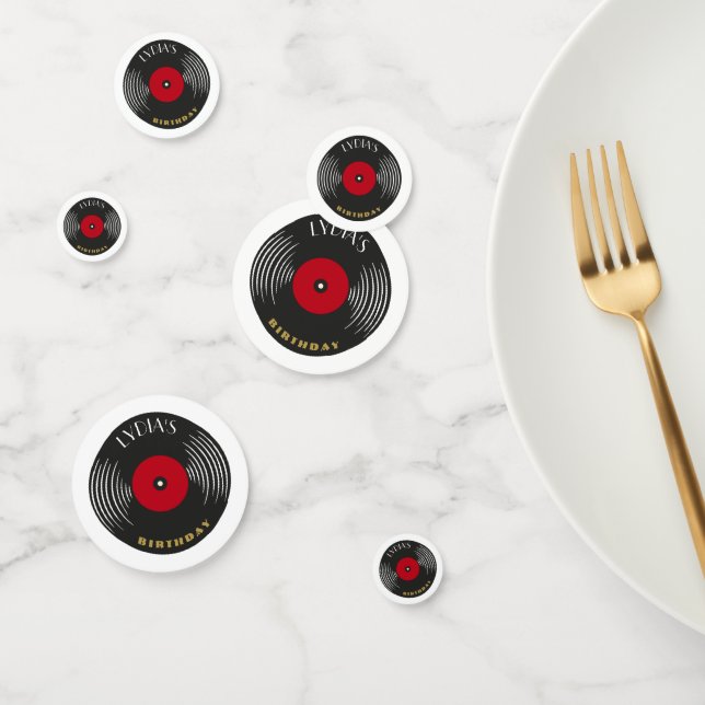 Custom 1920s Gatsby Vinyl Record Theme Confetti (Group)