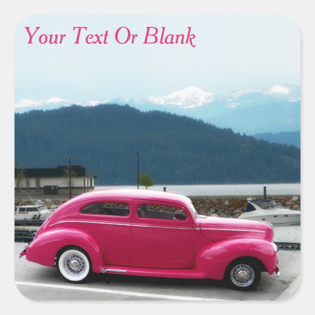 Custom 1940 Famous American Make Sedan Square Sticker (Front)