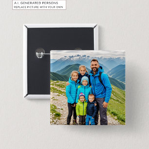 Custom 1 Photo Family 2 Inch Square Button