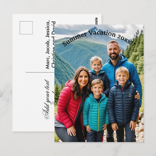 Custom 1 Photo Family Postcard (Front/Back)