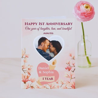 Custom 1st Anniversary Card for Husband & Wife