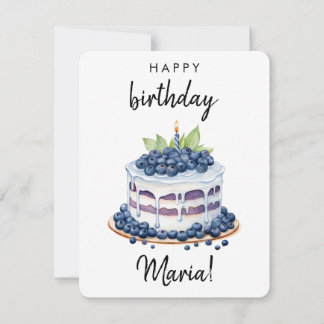 Custom 1st Birthday Cake Card, Personalized birth Holiday Card