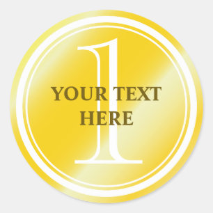 Custom 1st prize gold medal stickers and seals