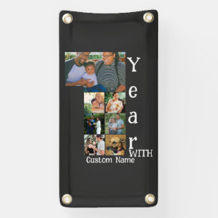 Custom 1st wedding anniversary 7 photo collage banner
