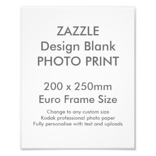 Custom 200 x 250 mm Photo Print UK Frame Size