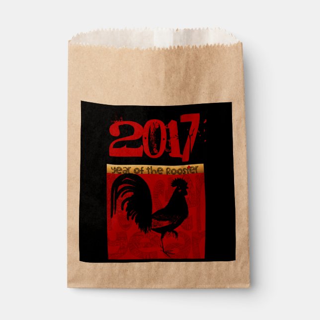 Custom 2017 Rooster Chinese New Year Favour Bag (Front)