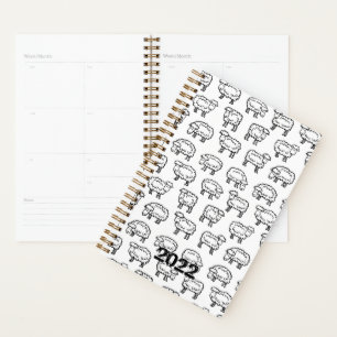 Custom 2022 Cute Sheep Undated Monthly Weekly Planner