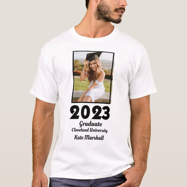 Custom 2023 Graduate Photo and Name T-Shirt (Front)