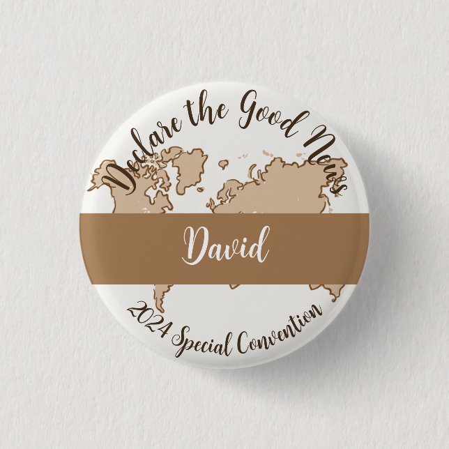 Custom 2024 JW Convention Declare the Good News   1 Inch Round Button (Front)