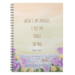 Custom 2024 JW Year Text Psalm 56:3 Tulip Ocean  Notebook