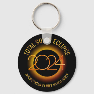 Custom 2024 TOTAL SOLAR ECLIPSE Family Souvenir Keychain