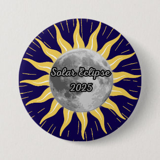 Custom 2025 Blue Solar Eclipse 3 Inch Round Button