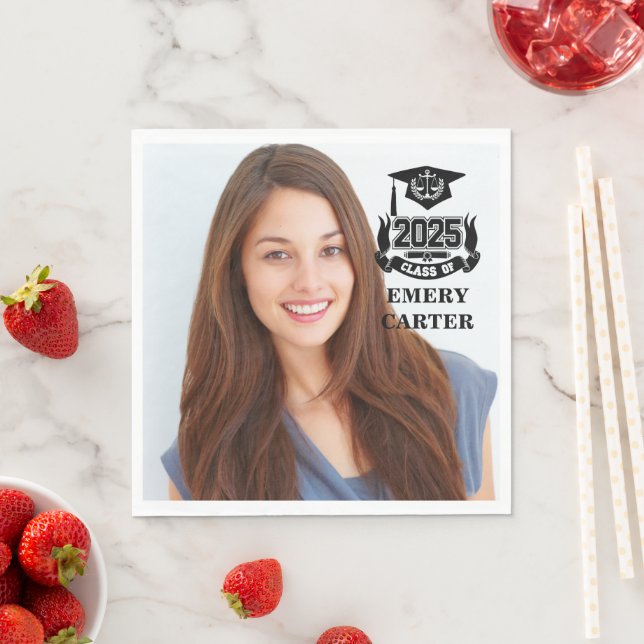 Custom 2025 Graduate Photo Attorney Law School  Napkin (Insitu)
