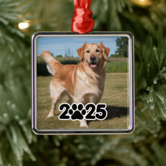 Custom 2025 Pet Photo Metal Ornament