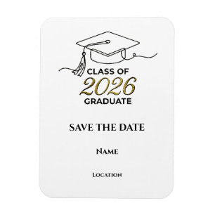 Custom 2026 Graduation Save the Date Magnet