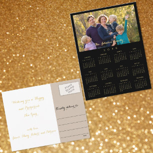 Custom 2026 Photo Calendar Christmas New Years Holiday Postcard