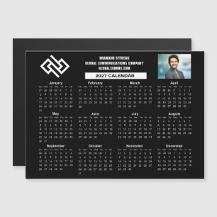 Custom 2027 Company Calendar Black Business Magnet