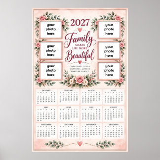 Custom 2027 Family Photo Calendar Poster