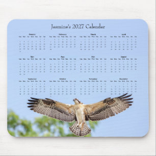 Custom 2027 Osprey in Flight Desk Calendar Mouse Pad
