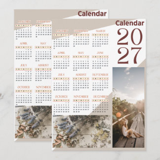 Custom 2027 Personal Picture Wall calendar Thank You Card