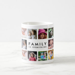 Custom 20 Photo Collage Family Is Everything Quote Coffee Mug