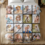 Custom 20 Photo Collage Personalized Modern Family Fleece Blanket<br><div class="desc">Wrap yourself in warmth and cherished memories with our Custom Photo Collage Blanket. This beautifully crafted keepsake allows you to transform 20 of your favourite photos into a cozy masterpiece. Whether it's snapshots of family, friends, beloved pets, or treasured moments with grandparents, this blanket is a heartfelt reminder of the...</div>