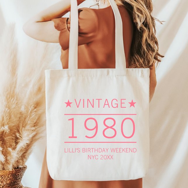 Custom 20th 30th 40th 50th 60th 70 Birthday Squad Tote Bag (Creator Uploaded)