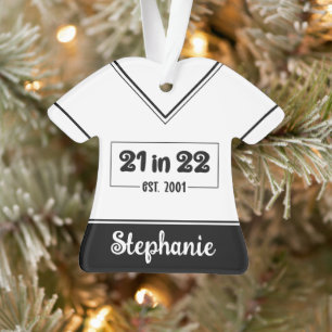 Custom 21st Birthday 21 in 22 Est 2001 Birthday Ornament