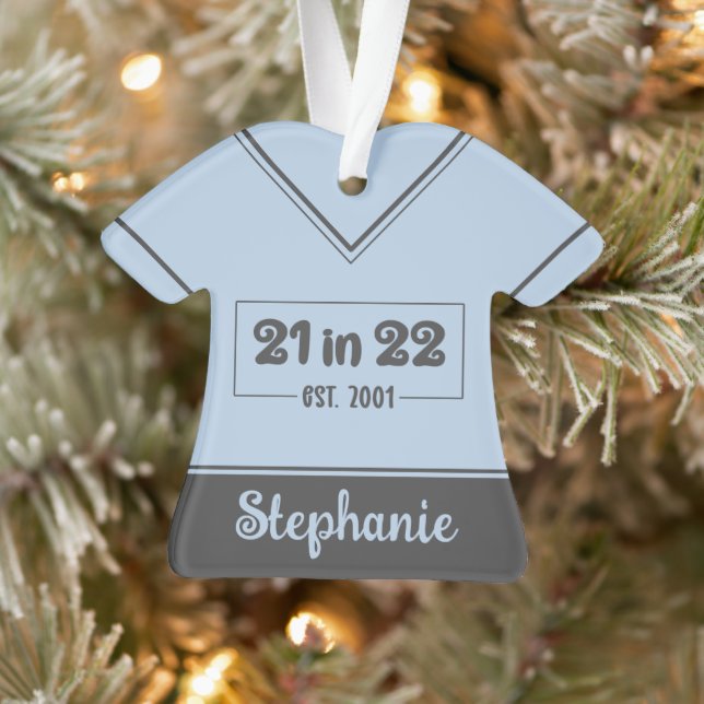 Custom 21st Birthday 21 in 22 Est 2001 Birthday Ornament (Tree)