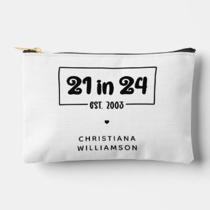 Custom 21st Birthday 21 in 24 Est 2003 Birthday Accessory Pouch