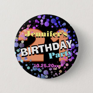 Custom 21st Birthday Party 2 Inch Round Button