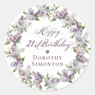 Custom 21st Birthday Purple Lilac Envelope Seal