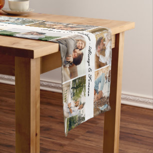 Custom 22 Photos Always & Forever Wedding Long Table Runner