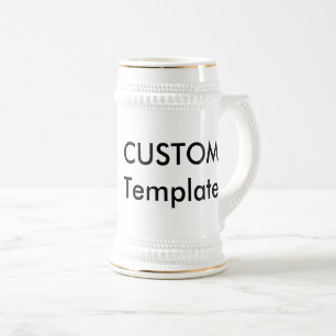 Custom 22oz Traditional Beer Stein WHITE & GOLD