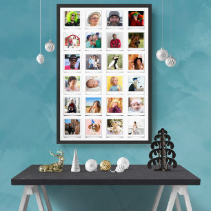 Custom 24 Photo Collage Retro Instant Film Poster