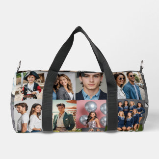 custom 24 photo school or collage duffle bag