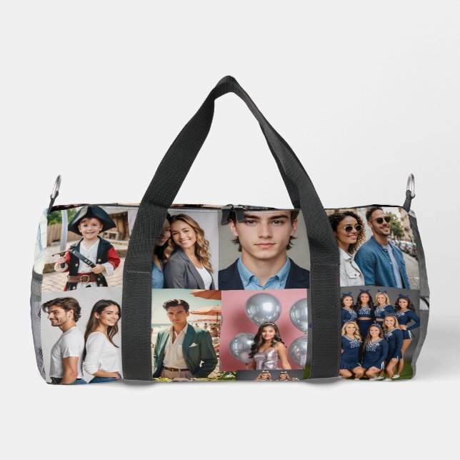 custom 24 photo school or collage  duffle bag (Back)