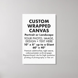 Custom 24" x 36" PREMIUM WRAPPED CANVAS Blank