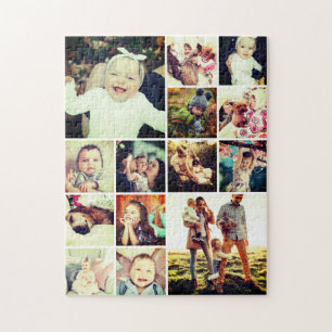 Custom 252-Piece 14-Photo Collage Challenging Jigsaw Puzzle