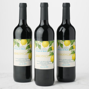 Custom 25th Anniversary Limoncello Bottle Label