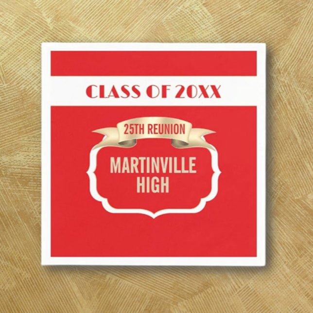 Custom 25th Reunion Party Napkin (Creator Uploaded)