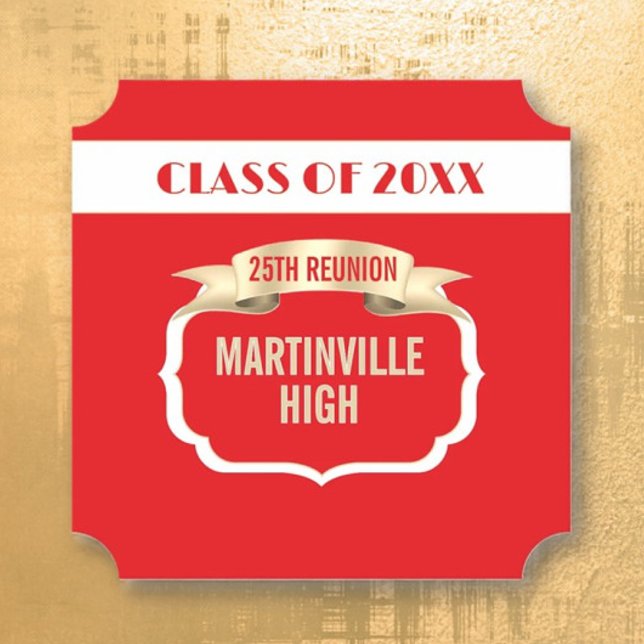 Custom 25th Reunion Party Paper Coaster (Creator Uploaded)