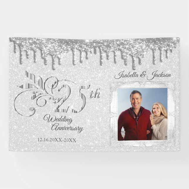 Custom 25th Silver Anniversary Banner (Horizontal)