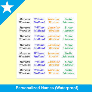 (Custom 28 Tags) Waterproof Script Full Name